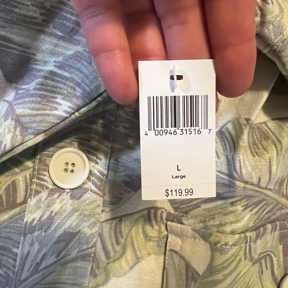 Disney Spirit Jersey Tropical Button Up Linen Shirt Long Sleeve *NWT* - Picture 6 of 7